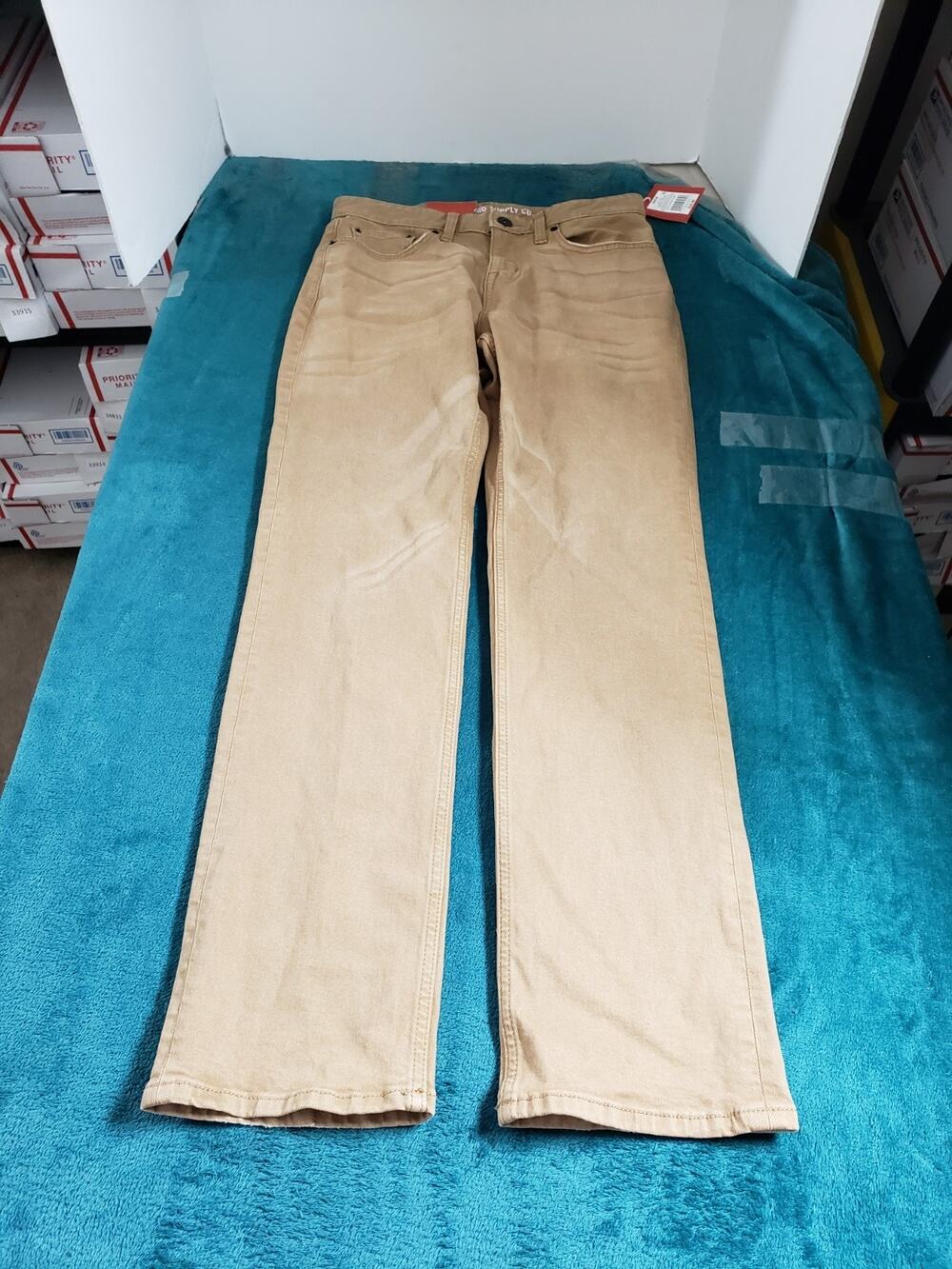 Mossimo Jeans Size 28x30 Mens Beige Cotton Pants Mid Rise Straight NWT